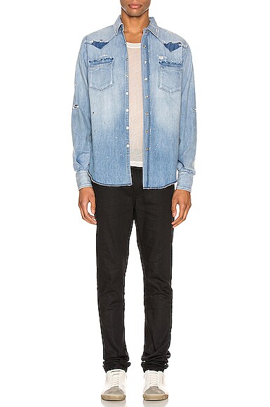 SAINT LAURENT WESTERN SHIRT,SLAU-MS105