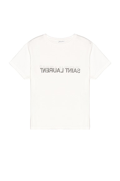 Saint Laurent Col Rond T-Shirt in White