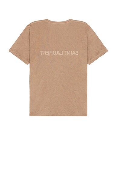 Shop Saint Laurent T-shirt In Taupe & Naturel