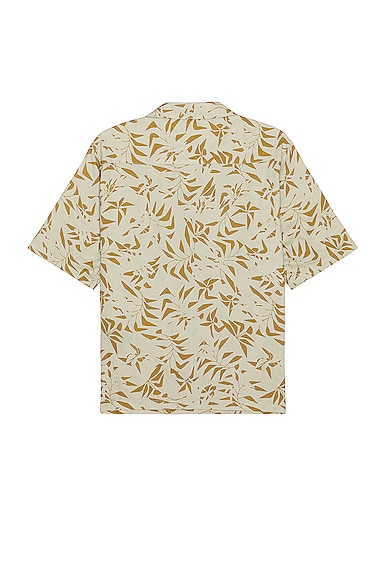 Shop Saint Laurent Hawaii Short Sleeve Shirt In Sand & Kaki