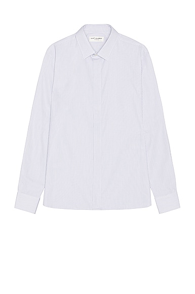 Saint Laurent Long Sleeve Shirt in Blanc