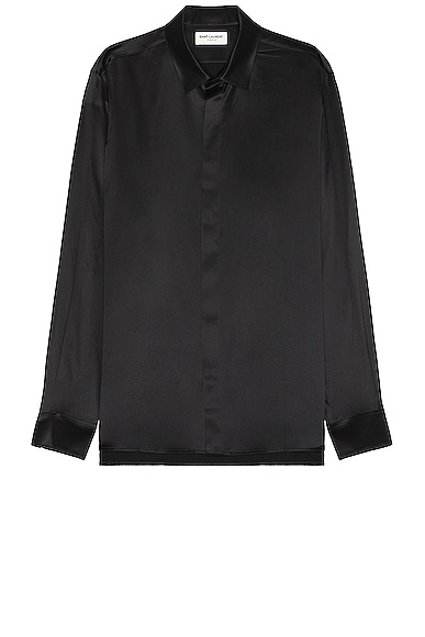 Saint Laurent Long Sleeve Shirt in Noir