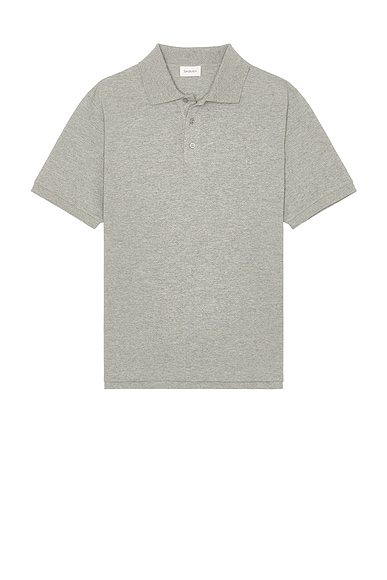 Saint Laurent Pique Polo in Grey