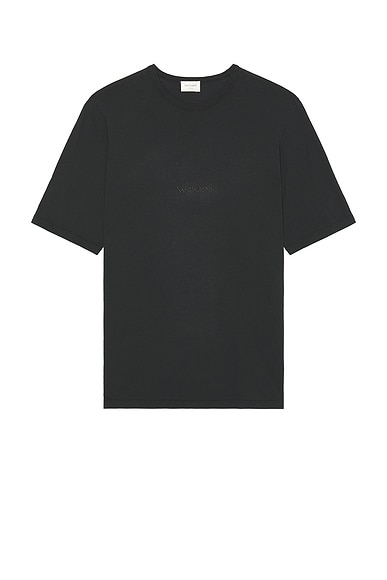 Saint Laurent Short Sleeve Tee in Black