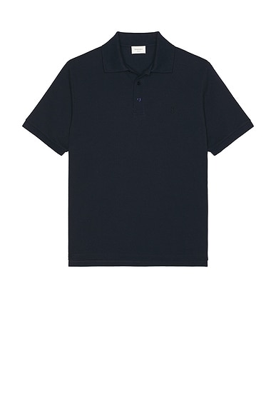 Saint Laurent Pique Polo in Marine
