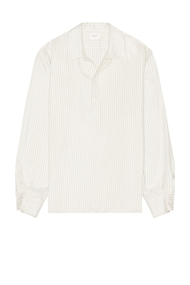 Saint Laurent Long Sleeve Shirt in Craie Noir