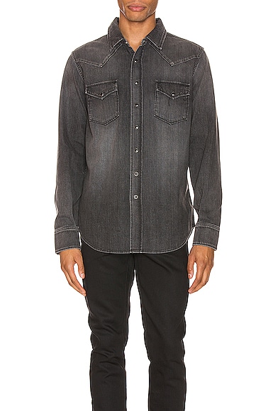 saint laurent western denim shirt