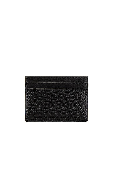 Saint Laurent All Over Monogramme Cardholder In Black