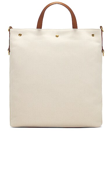 Shop Saint Laurent North/south Foldable Tote In White