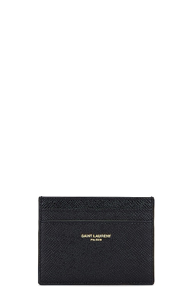 Saint Laurent Ysl Credit Card Case In Nero