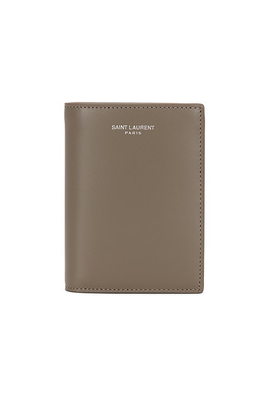 Saint Laurent Credit Card Wallet in Plaza Taupe