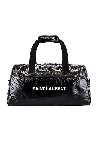 Saint Laurent Nylon Ripstop Duffel Bag in Black & Platinum