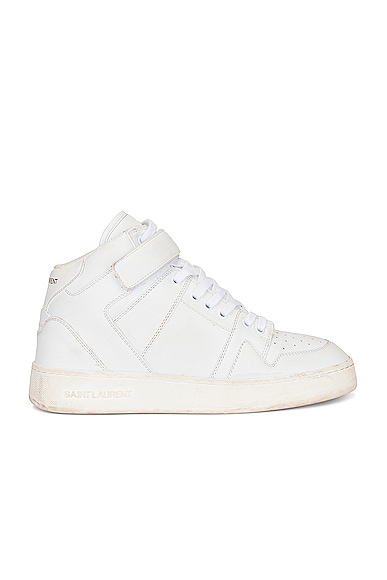 Saint Laurent Jefferson Sneaker in Blanc Optique
