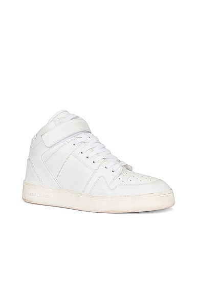 Shop Saint Laurent Jefferson Sneaker In Blanc Optique