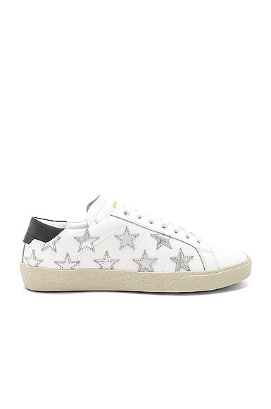 Saint Laurent Star Leather Low Top Sneakers in White