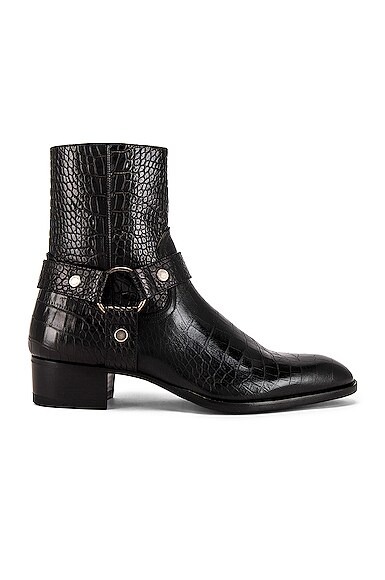 SAINT LAURENT WYATT 40 HARNESS BOOT,SLAU-MZ92