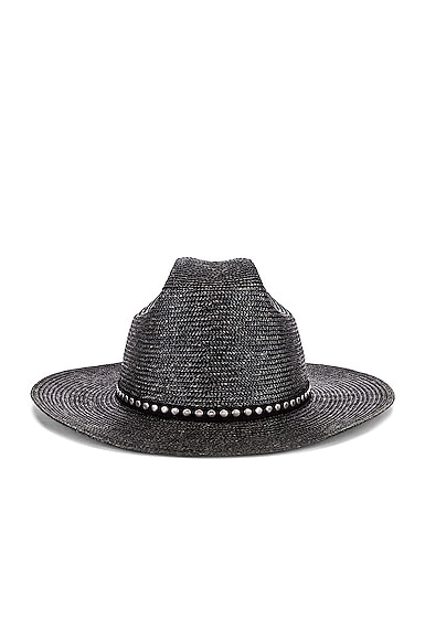Saint Laurent Kate Hat In Black & Silver
