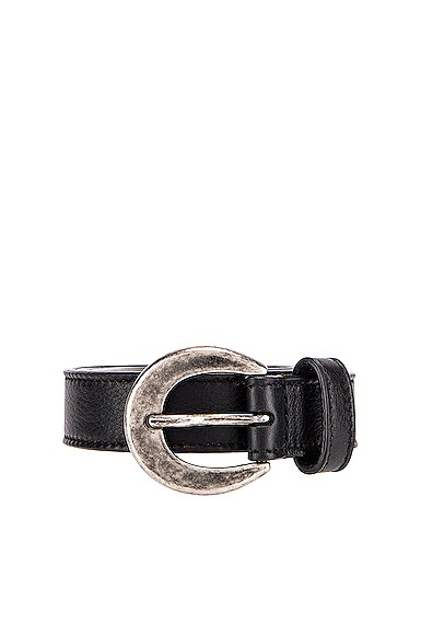 Saint Laurent Leather Belt in Black