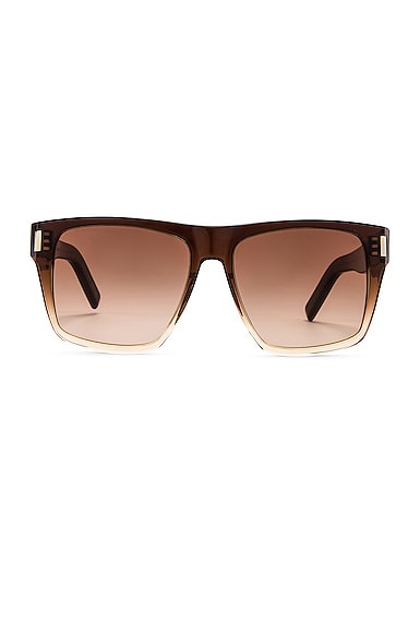 Saint Laurent Flat Top Sunglasses in Brown
