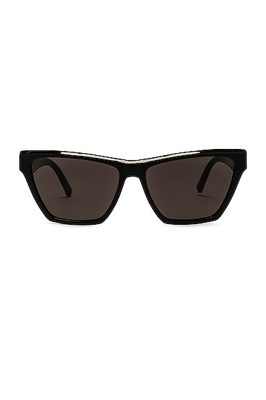Saint Laurent Feminine Cat Eye Sunglasses in Black