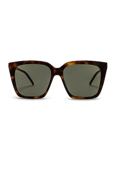 Saint Laurent Large Square Sunglasses in Brown