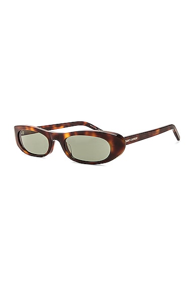 Shop Saint Laurent Sl 557 Shade Sunglasses In Medium Havana