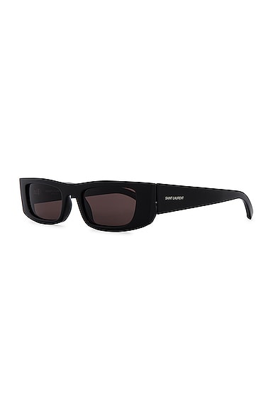 Shop Saint Laurent Ultra Narrow Sunglasses In Black