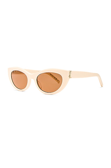 Shop Saint Laurent Sl M115 Sunglasses In Ivory