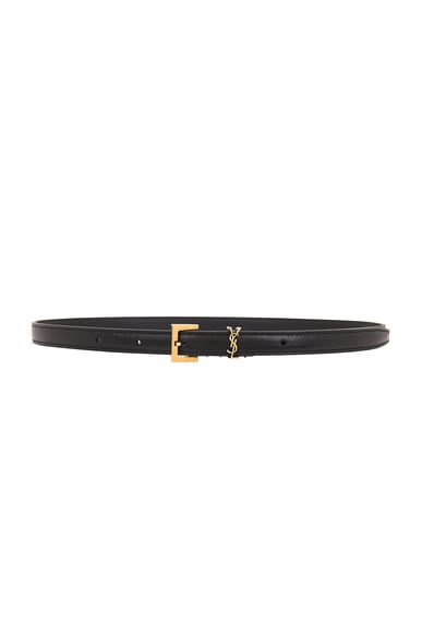 Saint Laurent Monogramme Belt in Black