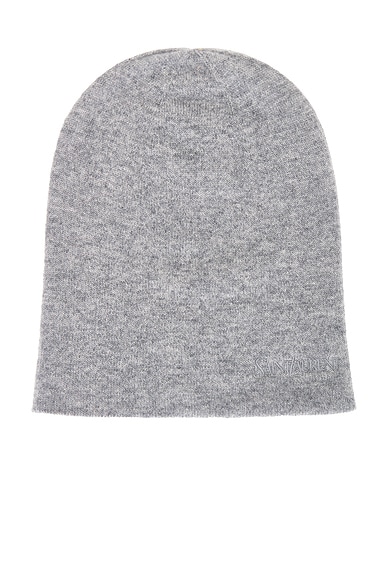 Saint Laurent Logo Beanie in Graphite