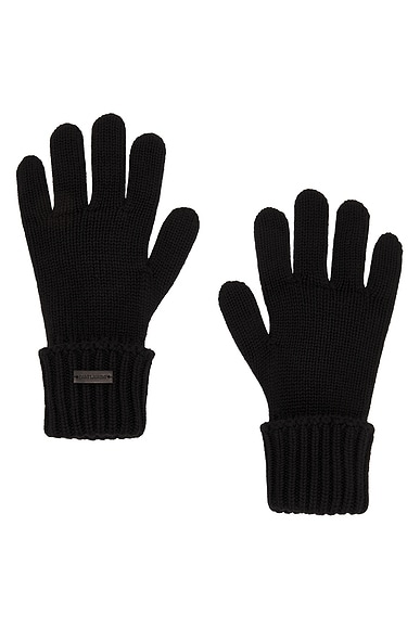 Saint Laurent Cashmere Gloves in Black