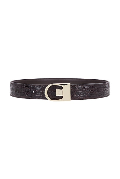Saint Laurent Ceinture Reversible Belt in Fondente