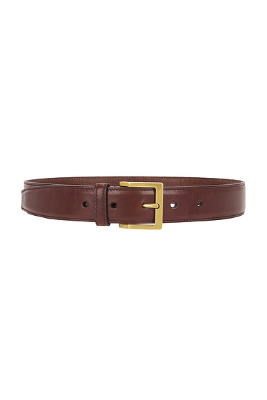 Saint Laurent Ceinture Vadim Belt in Burnt Chocolate