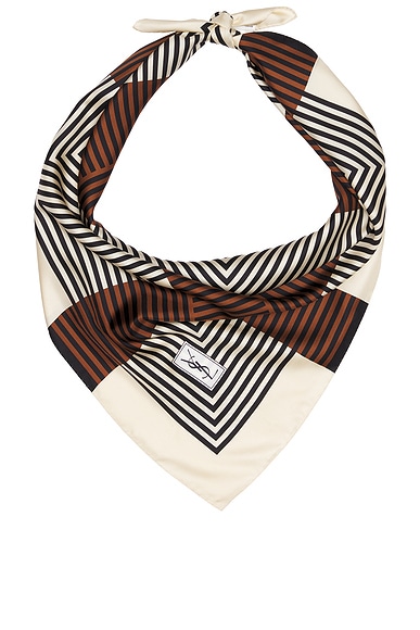 Saint Laurent Optical Square Scarf in Ivory & Red