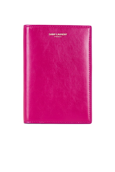 Saint Laurent Passport Case in Deep Magenta