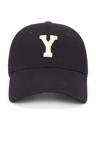 Saint Laurent Baseball Hat in Black & Ivory