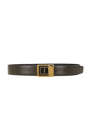 Saint Laurent La 66 Belt in Artichocke Green