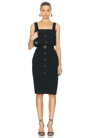 Saint Laurent Sleeveless Mini Dress in Noir