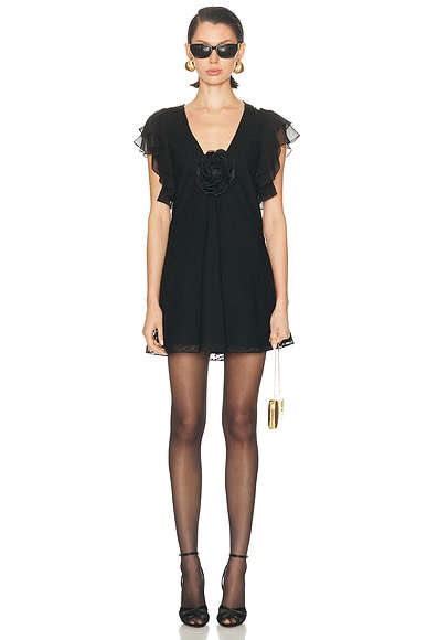 Saint Laurent Mini Dress in Noir