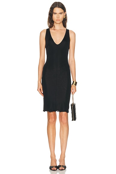 Saint Laurent Sleeveless Mini Dress in Noir