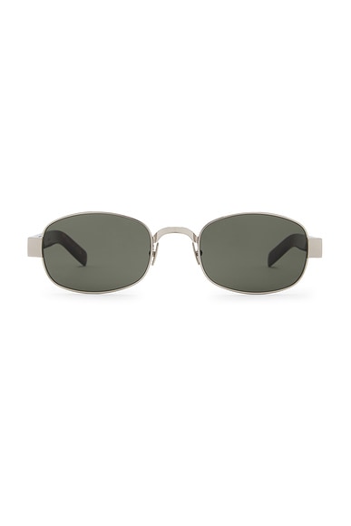 Rectangular Sunglasses in Silver, Havana, & Grey