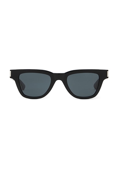 Saint Laurent Square Sunglasses in Black, Crystal, & Black