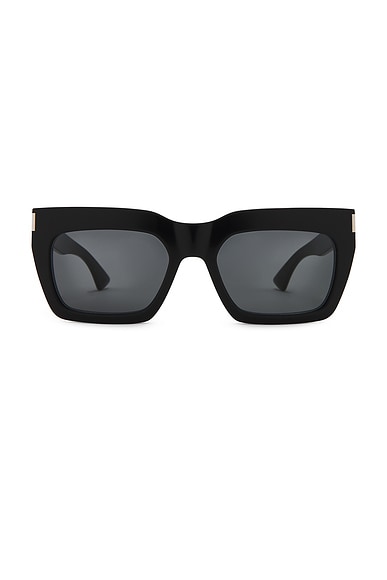 Saint Laurent SL 810 Sunglasses in Shiny Solid Grey | FWRD