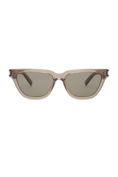 Saint Laurent Cat Eye Sunglasses In Brown & Grey