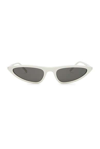 Saint Laurent Skinny Sunglasses in White & Grey