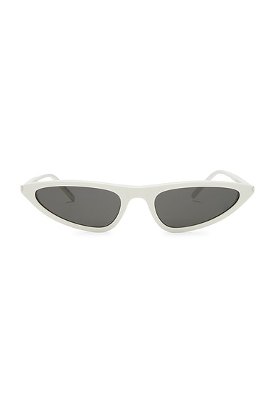 Saint Laurent Skinny Sunglasses In White & Grey