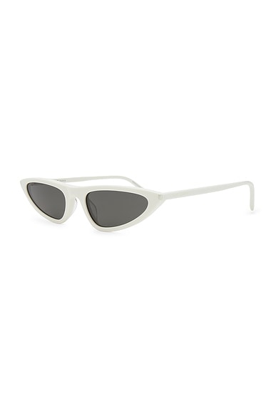 Saint Laurent Sl 703 Brand Line Classic 003 White Sunglasses In White & Grey