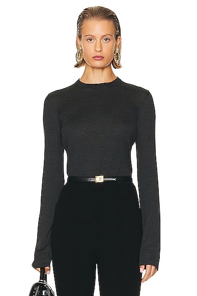 Short Sleeve Lace Hem Sweater in Black
