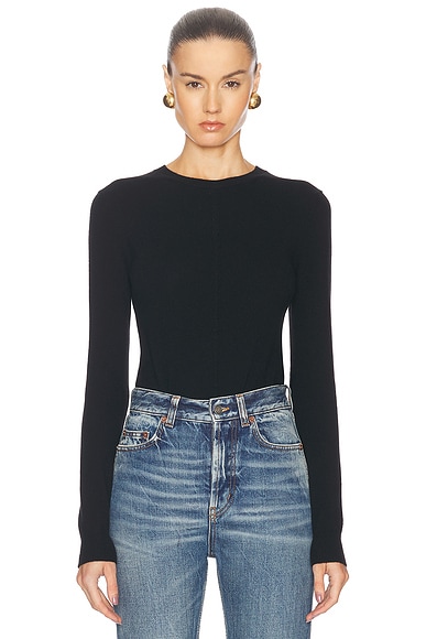 Saint Laurent Crewneck Sweater in Noir