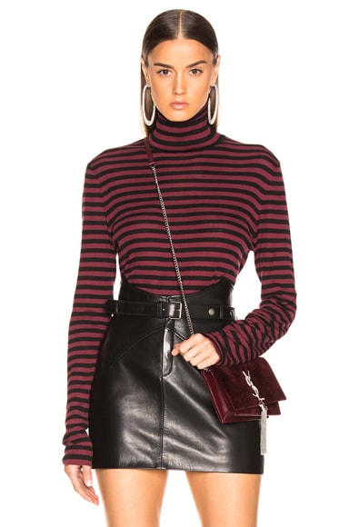 Striped Turtleneck Fitted Sweater